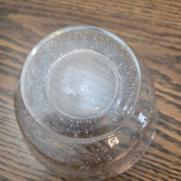 Clear Glass Bubble Bowls Set of 4 Heavy Dessert Bowls Footed Pedestal - Picture 3 of 7